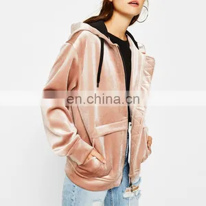Comfortable Cool Design Velvet Zip Up Hoodie thumbnail-1
