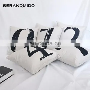 Popular Promotional Number Design Cotton Linen Cushion Cover thumbnail-1