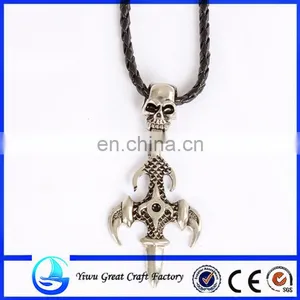 2014 Newest Sterling Silver Skull Pendant Pirate Necklace8794 thumbnail-1