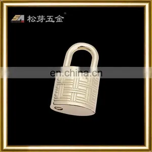 Song A SA3999 Light Gold Color Customized Engraved Letters Handbags Lock, Customized Lock With Key thumbnail-1