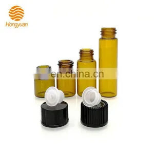 Essential Oil 1ml 2ml 3ml 4ml 5ml 1/4 Dram Amber Clear Blue Glass Vial Bottles With Orifice Reducer Black Cap thumbnail-1