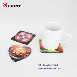 Sublimaiton MDF Wooden Coaster With Cork Back Cup Coaster thumbnail-1