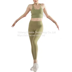 Custom High Waistband Ladies Skinny Workout Yoga Leggings Pants Set thumbnail-1