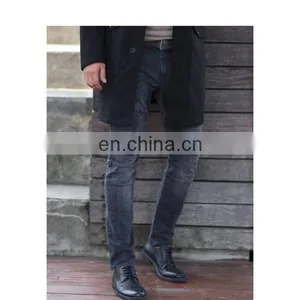 DiZNEW Soft Full Length Black 100% Cotton Elastane Washed Vintage Jeans Men thumbnail-2