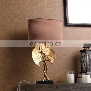 Top Sale Creative Design Ginkgo Leaf Shape Retro Nightstand Lights Gold for Home Decor thumbnail-2