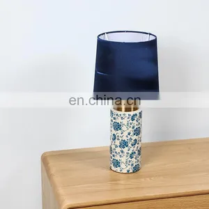 China Style Blue and White Flower Pattern Desk Lighting Hotel Porcelain Classic Bedside Lamps for Table thumbnail-3