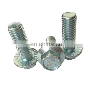 DIN 6921 10mm Bolts Grade 8.8 Zinc Coated Stainless Steel Serrated Flange Bolt Iso4162/ Din6921/en1665 Hex Flange Screws thumbnail-1