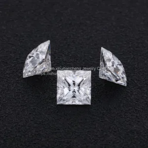 VS+ Princess Cut Moissanite White E/F Color Moissanite Faceted Princess Moissanite Loose Stone for Pendant/Ring thumbnail-2