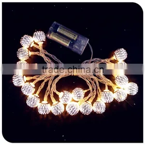 Warm White 20LED Iron Ball Light 3V Indoor Battery Light thumbnail-1