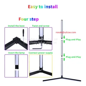 Smart Control Modern Style RGB Corner Floor Lamp for Living Room Decoration thumbnail-1