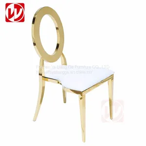 Modern Design Hotel Restaurant Banquet Furniture Gold Stainless Steel Kitchen Dining Room Chairs thumbnail-4