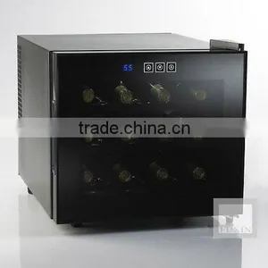 FUXIN:JC-28AFW.Glass Door Wine Cooler/Desktop Cooler/Table Wine Fridge With 12Bottles. thumbnail-1