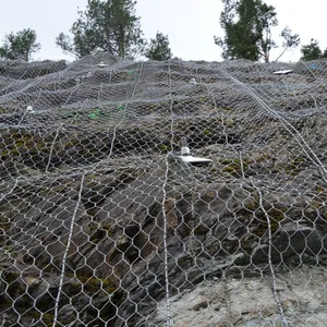 Double Twisted Hexagonal Mesh Slope Protection Net Stone Falling Protective Netting Price for Rockfall Protection thumbnail-3
