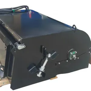 Skid Steer Sweeper Attachment With Bolted Top Lid and Hydraulic Hose Guide thumbnail-1