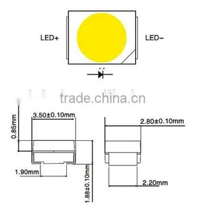 520nm - 530nm Green Color SMD 3528 Epistar Led Chip thumbnail-4