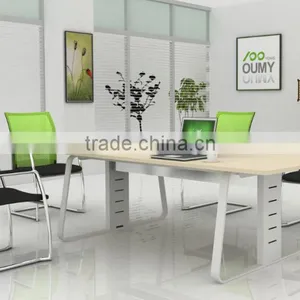 Wooden Conference Table With Metal Frame thumbnail-1