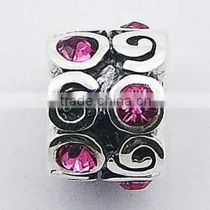 Austrian Crystals Twirls & Circles 925 Silver Cylinder Bead thumbnail-1