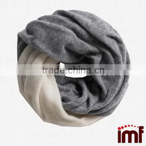 Dark Grey Pure Cashmere Twist Collar Scarf thumbnail-1