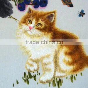 Silk Cat Embroidery Art Work thumbnail-2