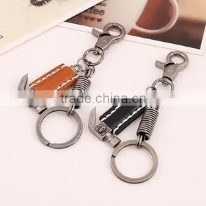 2015 Hot Sale Leather Keychain With Pendant Hammer and Big Ring thumbnail-5