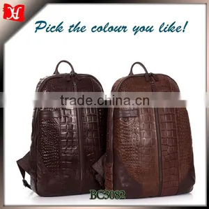 Custom Genuine Leather Backpack Vintage Crocodile Leather Backpack Bags Quality Choice thumbnail-1