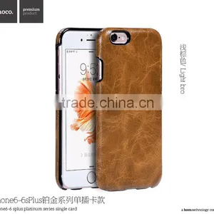 Card Holder PU Back Case for IPhone 6s Plus Original HOCO Platinum Series Card Slot Soft Leather Cover for IPhone 6Plus MT-5772 thumbnail-1