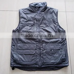 100% Polyester Work Vest Uniform Fleece Lining With Pockets for Men Wholesale thumbnail-2