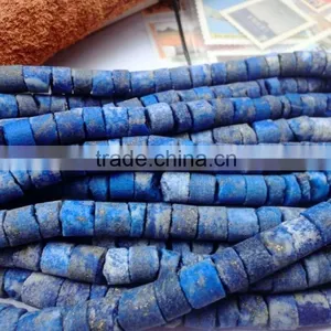 Morre Than AAA Lapis Lazuli Rondelle Beads Rough Coin Shape Loose Gemstone thumbnail-5