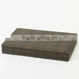 Space Saving Folding Legs Black Brown PE Rattan Wicker Outdoor Patio Pool Chaise Lounge Chair thumbnail-6