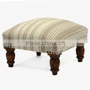 Natural Furnish Cotton Stripe Stool thumbnail-1