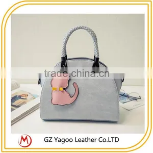 2016 Wholesale China Factroy Retro Lady Handbag Korean Leather Bag Bat Wings Supplier's Choice thumbnail-3