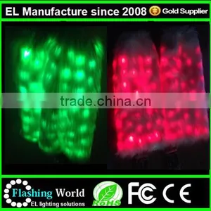 Light Up White LED Furry Leg Warmers - Rave Costume Fluffies LED Fluffies thumbnail-1