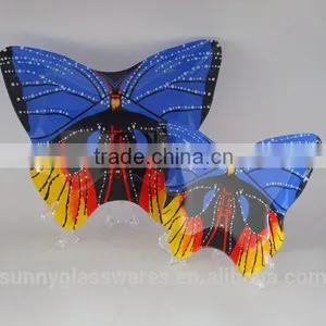 The Butterfly Glass Plate Blue Style thumbnail-3