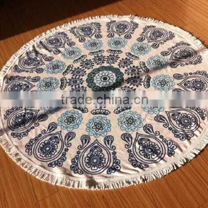 480g/m2 Aztec Round Beach Towels With Tassel for Australia Market thumbnail-1