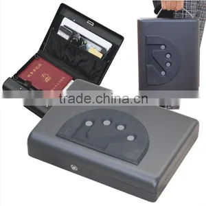 Wholesale- MD500 Micro Vault Digital Code Jewelry Car Handgun Pistol Portable Security Storage Steel Mini Safe Box / Gun Vault thumbnail-1