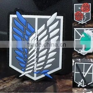 To Advance The Giant Attack On Titan Survey Corps Armbands Pvc Patch Armband Disposable Military Patches Badges thumbnail-1