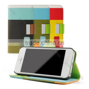Colorful Wallet Flip Cell Phone Case for IPhone 5/5s thumbnail-1