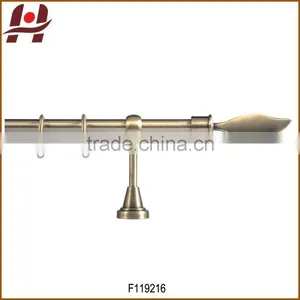 F119216 Metal Iron Aluminium Stainless Steel Brass Plated Plain Twisted Adjustable Extensible Telescopic Window Curtain Tubes thumbnail-1