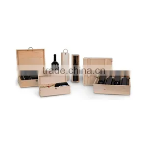 Empty Wholesale Pine Wood Wine Gift Box thumbnail-3