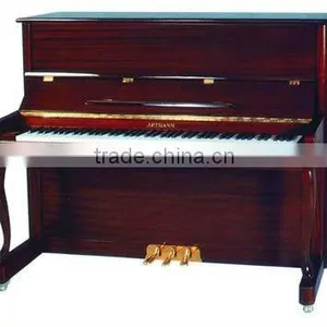 Artman Upright Studio Piano Mahogany Polish Curly Legs thumbnail-1