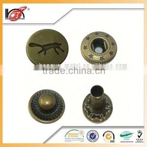 15Mm Dull Silver Metal Eco Friendly Four Parts Press Snap Button For Garment thumbnail-3
