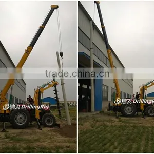 Pile Auger Drill Machine With Crane for Pole Erection thumbnail-5