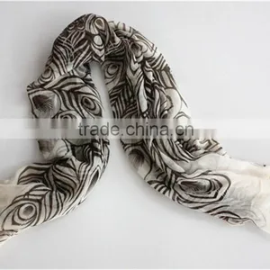 Peacock Printed Square Modal Scarf thumbnail-3