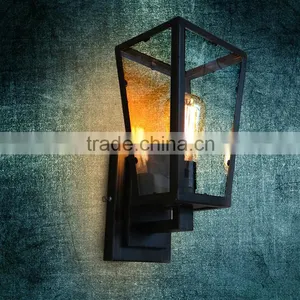 Hot Selling Outdoor Wall Lamps E27 Glass Aged Stell Wall Lamps thumbnail-1