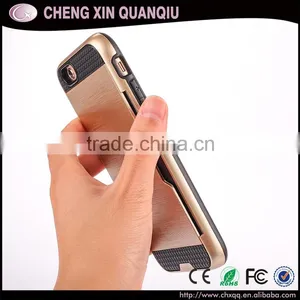 Free Sample Mobile Phone Cover Case pc Wiredrawing Tpu Hybrid Case Smartphone With Card Holder for Iphone6 6s Plus Case thumbnail-3