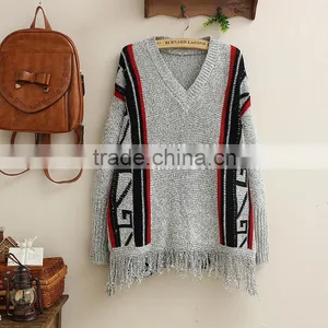 Geometric Lace Jacquard Tassel Loose Set of Head thumbnail-1