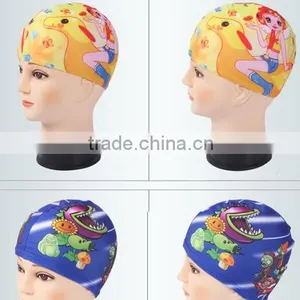 2016 New Design High Quality Cute Cartoon Printing Children Waterproof Swimming Hat thumbnail-3