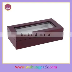 Lacquer Wooden Cufflink Display Box With Window thumbnail-1