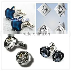 High Quality Men Cufflink/Stainless Steel Cufflinks/crystal Cufflink thumbnail-1