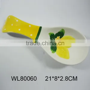 Decorative Ceramic Spoon Holder With Lemon Painting thumbnail-1